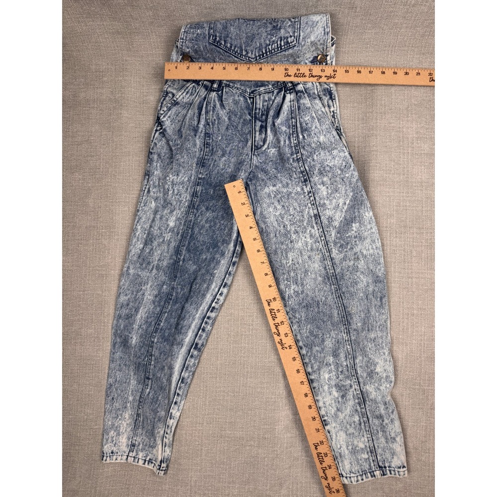 Squeeze Women's Denim Overalls Acid Wash Blue Vintage Stain - Picture 3 of 8